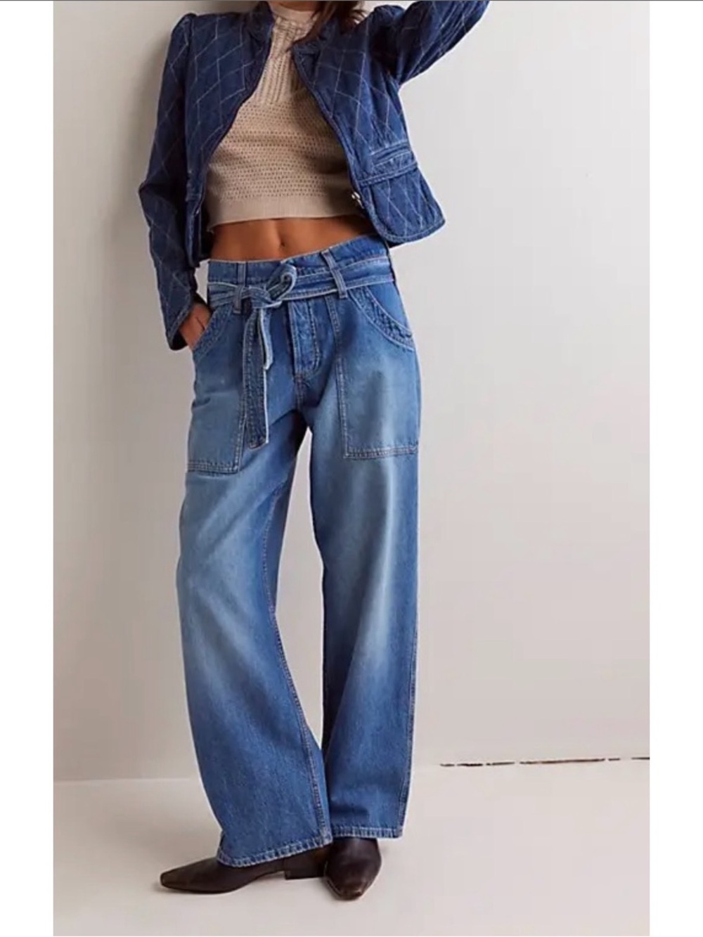 Free People We the Free Blue Jay jeans belted